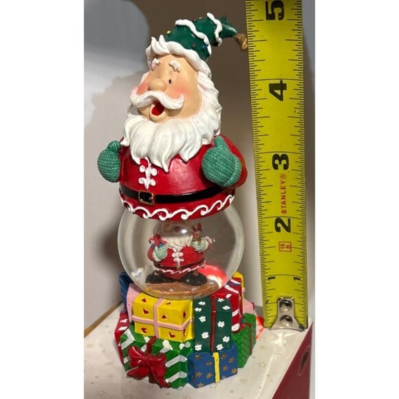 Santa Claus Snowglobe Resin Figure 45mm Holiday Joy with Box 5" Tall - Picture 7 of 9